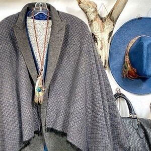 Boho Peacock/feather necklace w native/western Navajo/Pendleton/cottage …